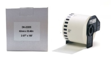 Сменная этикеточная лента Brother QL DK-22205 62 мм x 30,48 м белая