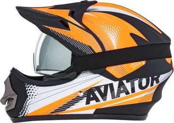 KASK ENDURO NA SKUTER CROSSOWY QUADA Z GOGLAMI L