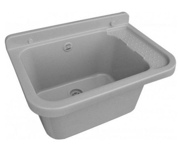 Zlewozmywak gospodarczy zlew 60x34x21cm.SZARY .092