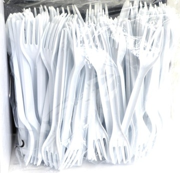 ВИЛКА ПЛАСТИКОВАЯ, БЕЛАЯ, ОДНОРАЗОВАЯ ДЛЯ ГРИЛЯ, 100 ШТ.
