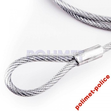 LINA STALOWA Z PĘTLAMI PCV - 6mm - 0,5 metra