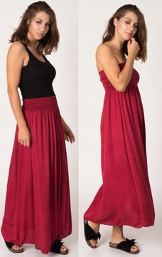 ДЛИННАЯ женская воздушная ЮБКА - ПЛАТЬЕ 2в1 бордовое