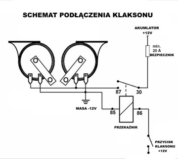 KLAKSON SIGNÁL ZVUKOVÝ 12V DVOUTÓNOVÝ HLASITÝ