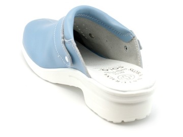 МЕДИЦИНСКИЕ ШЛЕПАНЦЫ - РЕЗИНОВАЯ КОЖА - СИНИЕ - размер 35