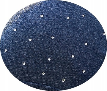 Хлопковая ШАПКА-Смурфетта со стразами ЦВЕТА