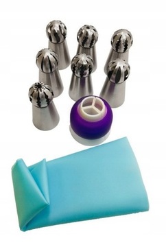 7 SZT. METALOWE TYLKI ROSYJSKIE + RĘKAW + ADAPTER