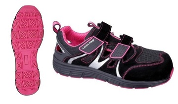 САНДАЛИИ ЖЕНСКИЕ, ЗАМШЕВЫЕ/ТРИКОТАЖНЫЕ. ЧЕРНО-РОЗОВЫЙ, S1 SRC,