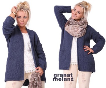 PASMANTEX MARINA CIEPŁY SWETER NARZUTKA KARDIGAN