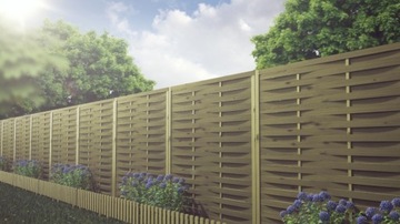 Деревянный забор из ламелей 180х150х2 пропитка под давлением