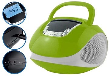 BOOMBOX BM110 Zielony Bluetooth USB Radio AUX