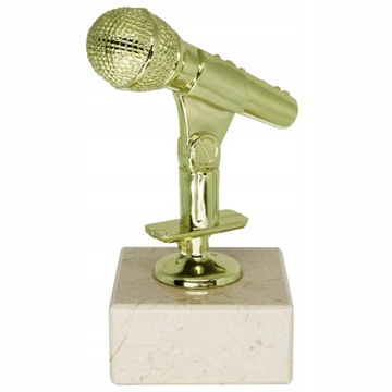 Statuetka MIKROFON śpiew muzyka konkurs + NADRUK M1