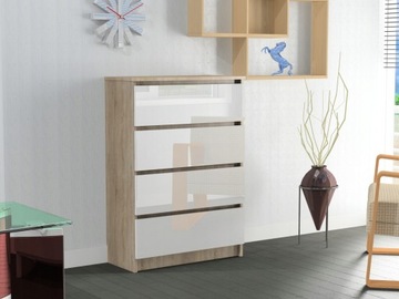 Komoda RICO POŁYSK 4S SONOMA 80cm 4 szuflady AKRYL