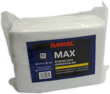 RANAL ŚCIERECZKA UNIWERSALNA MATERIAŁOWA 50SZT
