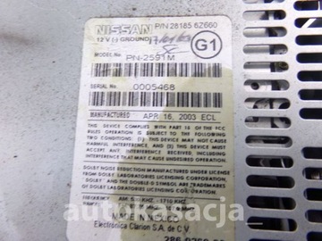 NISSAN SENTRA B15 00-06 RADIO CD CY610 281856Z660
