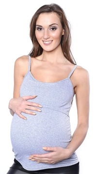 Top na ramiączkach ciążowy i do karmienia melanż S