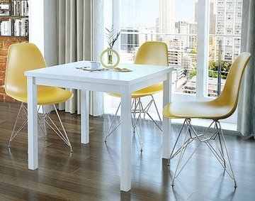 STÓŁ KWADRATOWY ==== BIAŁY 80x80 ROZKŁADANY 160x80