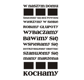 Napis na ścianę do przedpokoju - W naszym domu 166