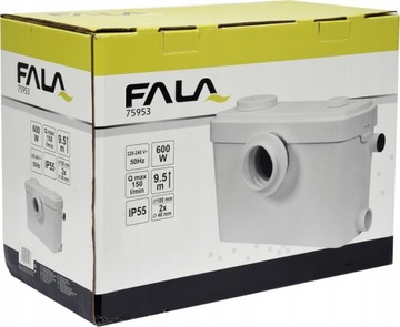 НАСОС, ТУАЛЕТНАЯ ИЗМЕЛЬЧИТЕЛЬ, 600ВТ, РЕЗКИ НОЖИ, 9,5М