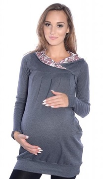 Bluza ciążowa i do karmienia Mimi grafitowa 5