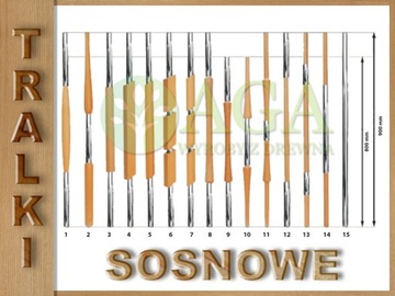 TRALKI SOSNOWE METAL-CHROM BALUSTRADA PORĘCZE
