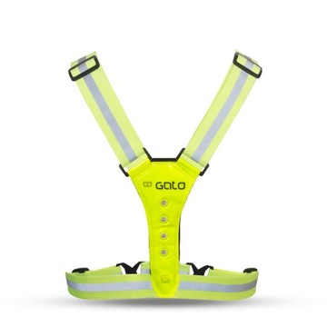 Szelki odblaskowe LED GATO Safer Sport żółte