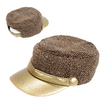 CZAPKA PATROLÓWKA Z DASZKIEM K54A BRĄZ.ZŁOTA