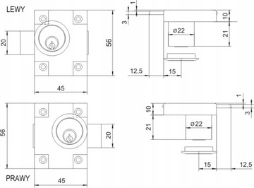 Патентованный мебельный замок ZMB2