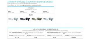 Zaślepka Czarna do profili aluminiowych wpuszczanych LUMINES typ Z boczna