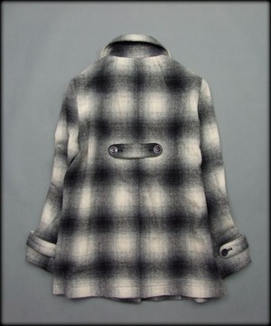 ROXY QUIKSILVER CHECKERED PEACOAT PEA COAT JACKET