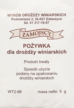 Pożywka dla drożdży winiarskich ZAMOJSCY TANIO!