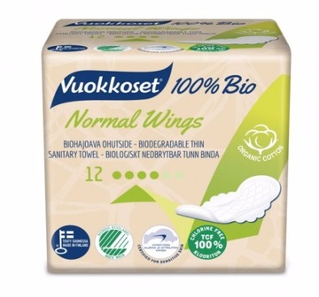 Vuokkoset Ekologiczne podpaski ze skrzydełkami 12x
