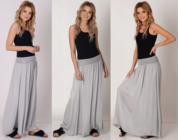 Серое платье с длинной юбкой