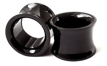 Plug tunel czarny akrylowy akrylu saddle 12mm