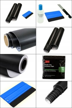 FOLIA OKLEINA CARBON 4D POŁYSK CZARNA KANAL 200cm