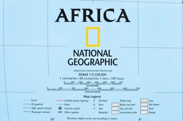 ПОЛИТИЧЕСКАЯ НАСТЕННАЯ КАРТА АФРИКИ NATIONAL GEOGRAPHIC