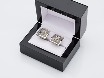 SPINKI DO KOSZULI Z ORŁEM KRZEMIEŃ PASIASTY KWADRATY BIZNESOWE DLA NIEGO