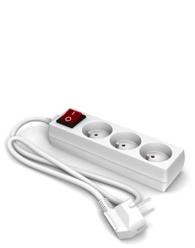 PRZEDŁUŻACZ 3 GNIAZDA 1,5m+WYŁĄCZNIK BIAŁY