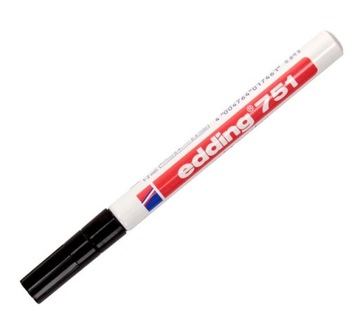 MARKER OLEJOWY CZARNY EDDING 751 końcówka okrągła, 1-2mm, lakierowy