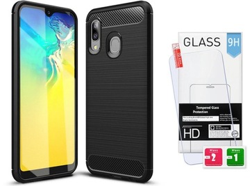 ETUI PANCERNE CARBON DO SAMSUNG GALAXY A20E +SZKŁO