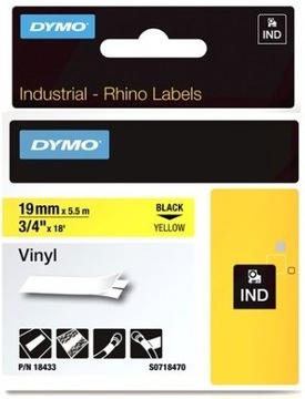 DYMO RHINO Taśma winylowa 19mm Żółta 18433