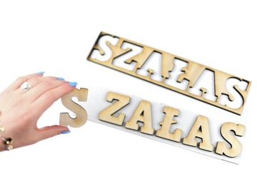 Literki z drewna na ścianę - Twój tekst wys. 3-9cm