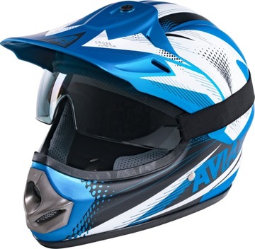 KASK CROSSOWY DZIECIĘCY ENDURO MOTOR GOGLE BLENDA