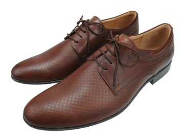 Eleganckie brązowe półbuty perforowane R369 nr 42