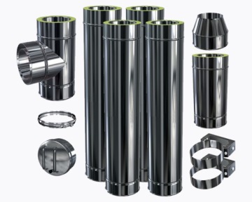 ТЕРМОСТОЙКИЙ ИЗОЛИРОВАННЫЙ дымоход 5 м и 120 ВНЕШНИЙ