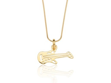 GITARA - SREBRNY NASZYJNIK POZŁACANY 24k złotem