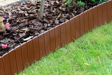 WYSOKA PALISADA OGRODOWA 1m KRAWĘŻNIK OBRZEŻE PŁOTEK BRĄZ ROLLBORDER BORDER