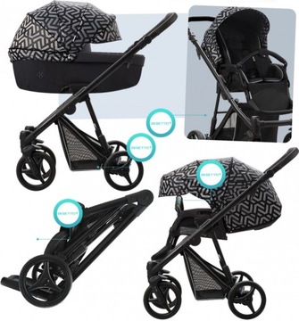 КОЛЯСКА 2В1 BEBETTO NITELLO 12 ЧАСТЕЙ I + МЕГА АКСЕССУАРЫ