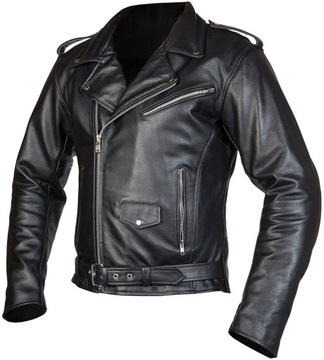 Мотоциклетная кожаная куртка OZONE RAMONES ЧЕРНАЯ L