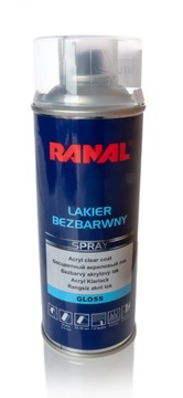 Lakier Bezbarwny Spray Połysk 400ml Ranal