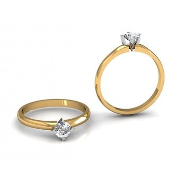 WSPANIAŁY Pierścionek z BRYLANTEM 0.15 ct